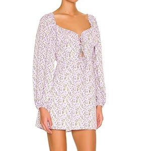 REVOLVE Floral Mini Dress in White and Purple